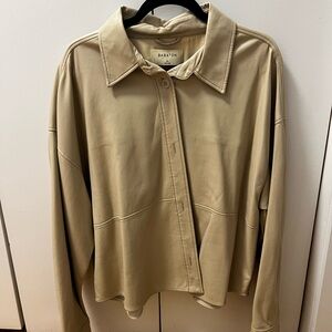 Aritzia Babaton Tan Pelli Hip Leather Jacket